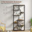 HOMCOM 7-Tier Bookshelf Industrial Floor Standing, Rustic Brown and Black-1861466189