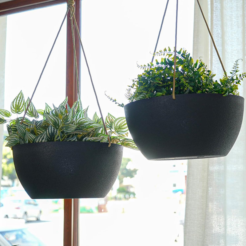 13 Inch 2 Pack Large Hanging Planters for Indoor Outdoor Plants