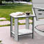 Table d'appoint d'extérieur à 2 niveaux en PEHD, résistante aux intempéries-746966100