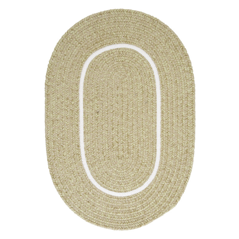 Tapis intérieur / extérieur vert Rickie, Tapis de couloir ovale 2 pi x 10 pi