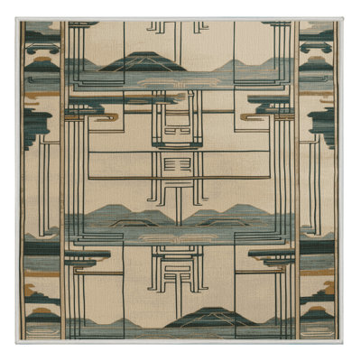 Machine Washable Art Deco Beige Area Rug