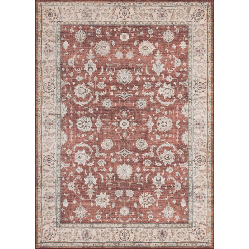 Eaglin 4AD178FDF4924AA3BAE0DD22C49A99F3 Red Area Rug, 118" x 167"