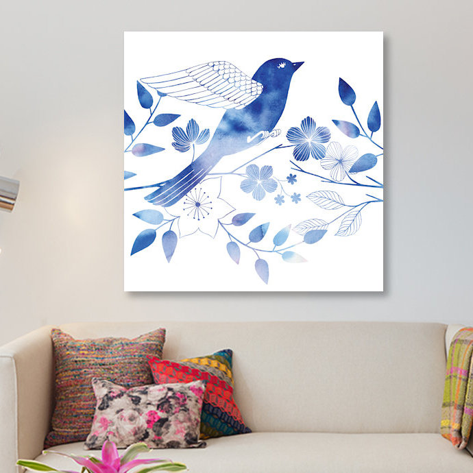« aviaire twilight ii », reproduction d’impression sur toile, H 18 po x l 18 po x P 1,5 po, Toile tendue, Pas de tapis