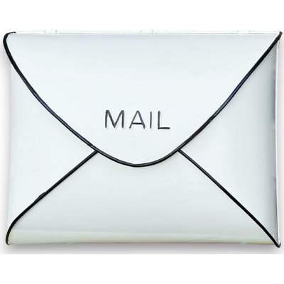 Envelope Mailbox, Off White With Black Tubing,