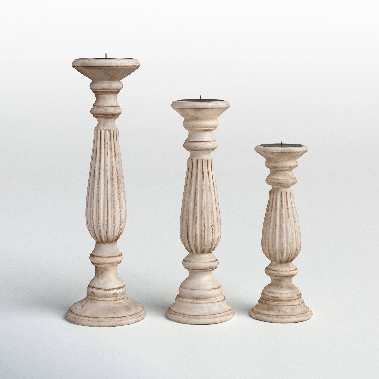 Soteria 3-Piece Wood Candlestick Set