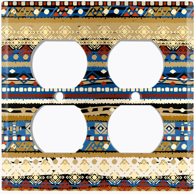 Patterned 2 - Gang Duplex Outlet Standard Wall Plate