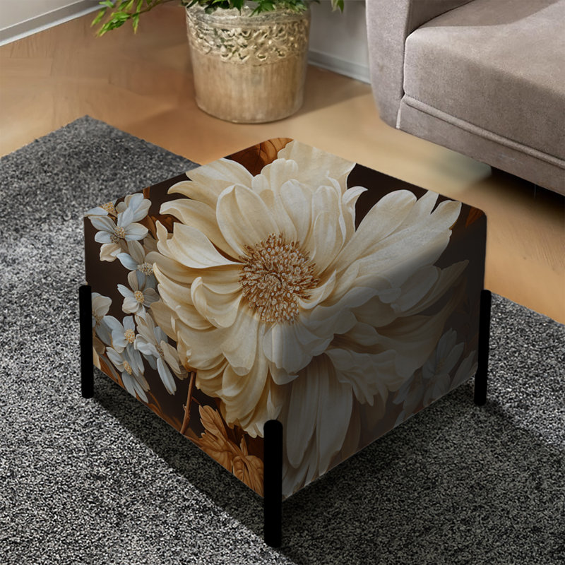Rustic Brocade Elegance Victorian Pattern - Floral Square Ottoman
