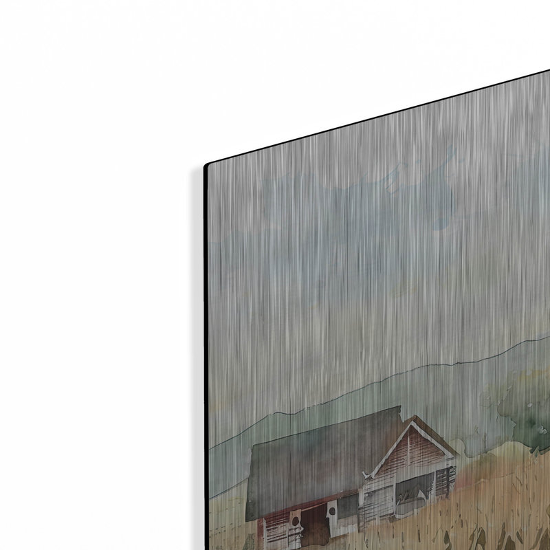  «Countryside Autumn Barn 2» par Nicole DeCamp, art mural en métal, 24 po x 24 po, H 24 po x l 24 po