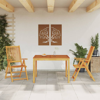 Calabria 2 - Person Acacia Solid Wood Patio Dining Set Square Table
