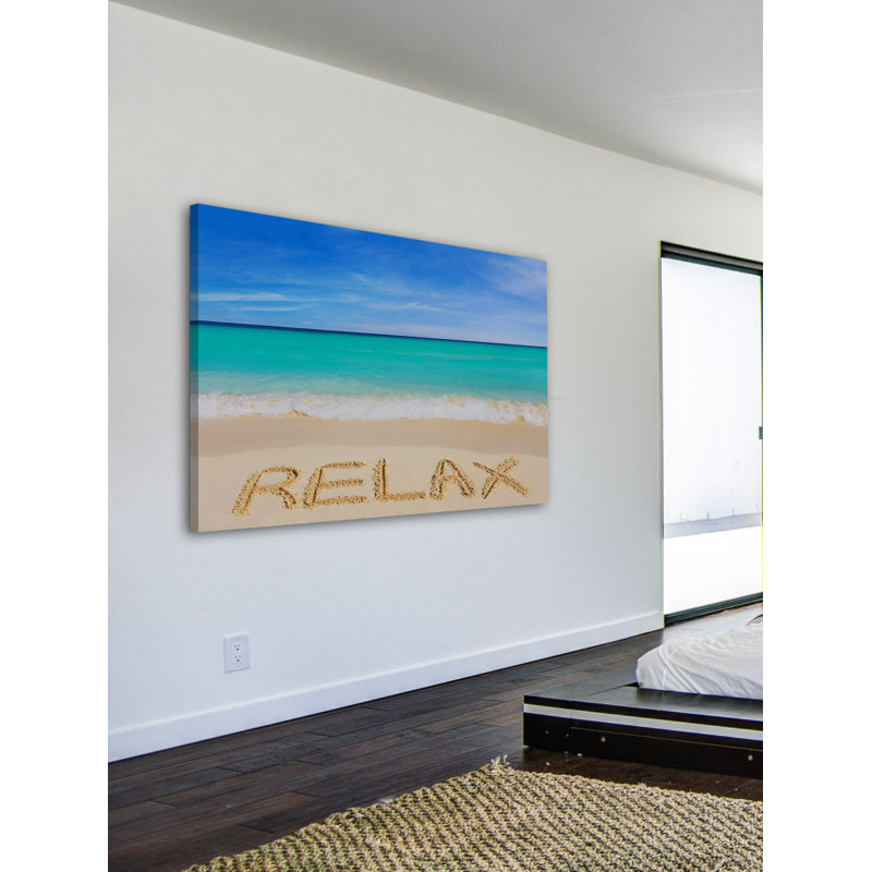 Relax Beach Scene Multicolor Canvas Wall Art