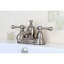 Robinet de salle de bain central à 4 poignées à 3 trous à fixation sur le comptoir avec laiton escamotable Kingston-29273359