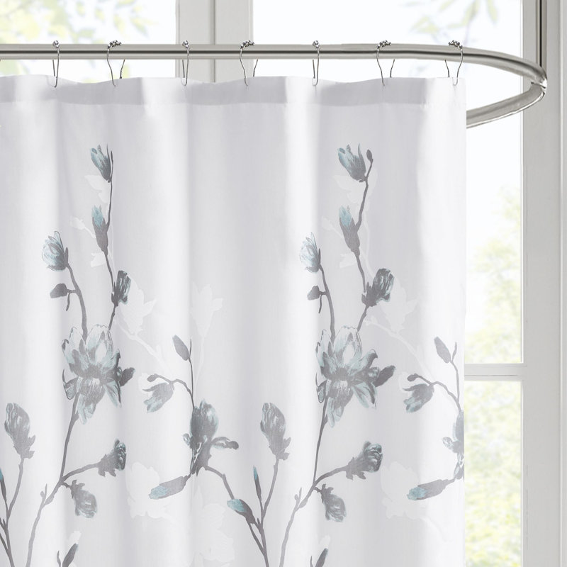 Rideau de douche 72 x 72 po Magnolia, Aigue-marine