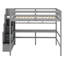 Lit mezzanine avec bureau, tablettes de rangement et escalier-1456273060