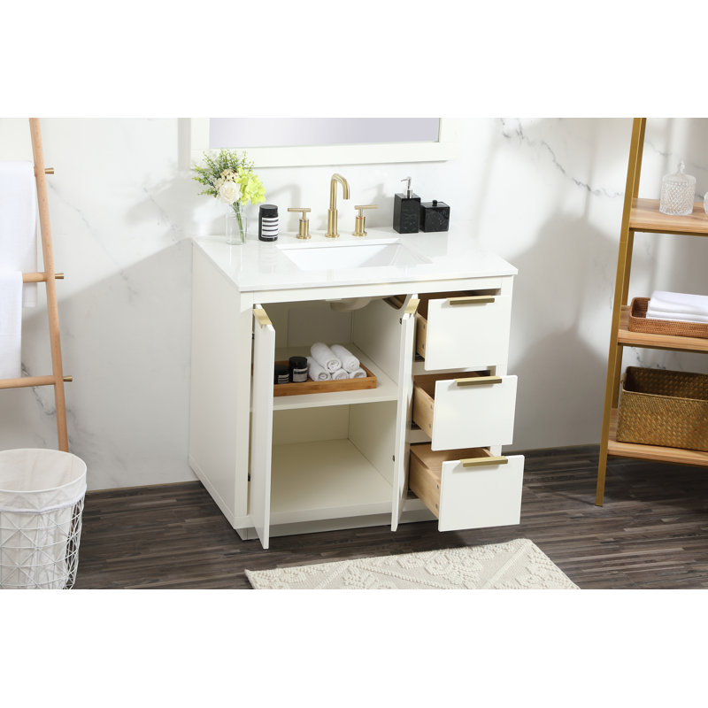 Ensemble de meuble-lavabo simple 36 po Broadlands, Blanc
