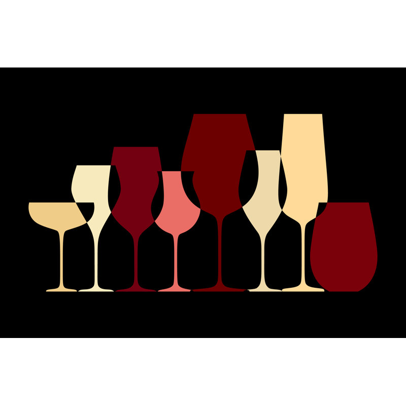 Design With Different Wine Glasses by Tetiana Garkusha - Wrapped Canvas Print, 30cm H x 46cm W x 3.8cm D