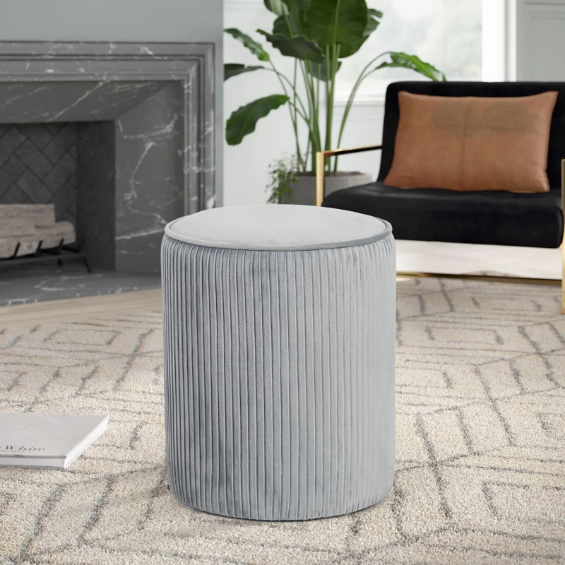 Repose-pieds Quanecia, Velours gris velours