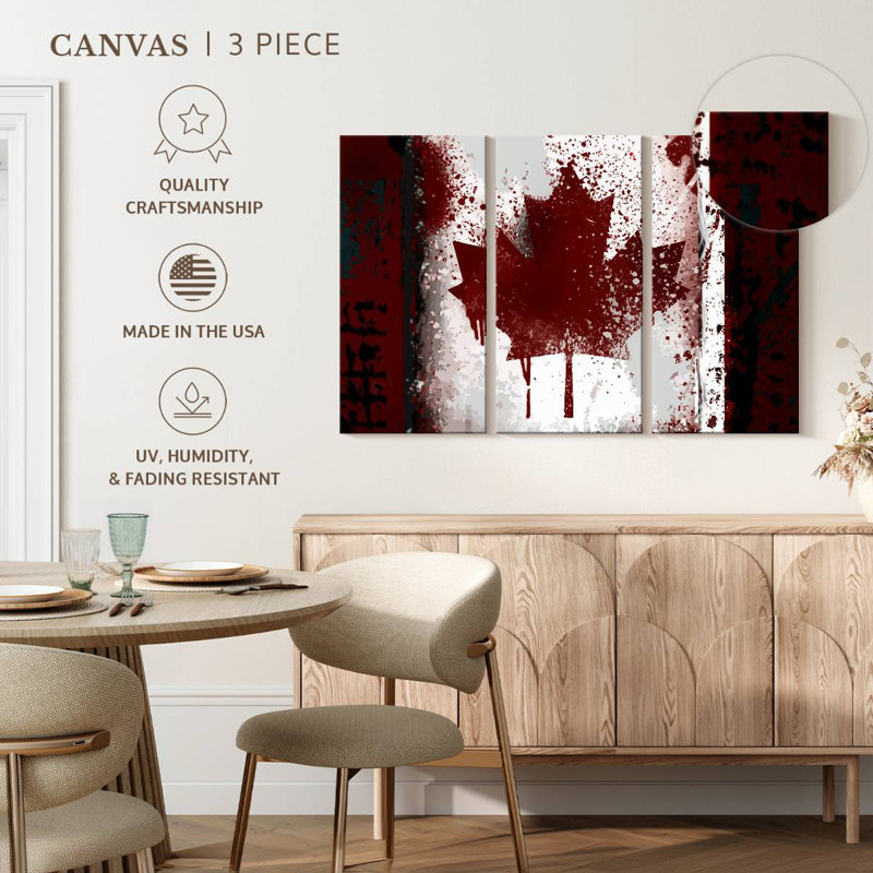 Rustic Canada Flag, 24" H x 38" W