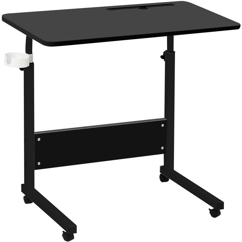 Adjustable Height Computer Desk, 69cm H x 80cm W x 40cm D, Black