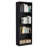 71" Black Five Tier Bookcase with Four doors