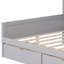 Lit de jour gris double avec 3 armoires de rangement, 2 tiroirs, bureau d'étude polyvalent et lit multifonctionnel pour le rangement en L-1157127973