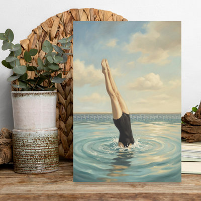 Elegant Pool Dive Classic Elegant Geometric Summer Landscape Wall Art