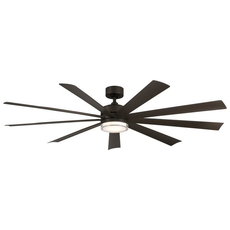 Wynd XL 9 - Blade Outdoor/ Indoor Smart Ceiling Fan with Remote Control and LED Light Kit Included, Works With Alexa and iOS / Android App