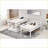 Twin Size Triple Bunk Bed with Storage Staircase - Separate Design Pine Wood + MDF Frame, No Box Spring Needed, White for Guest/Shared Rooms