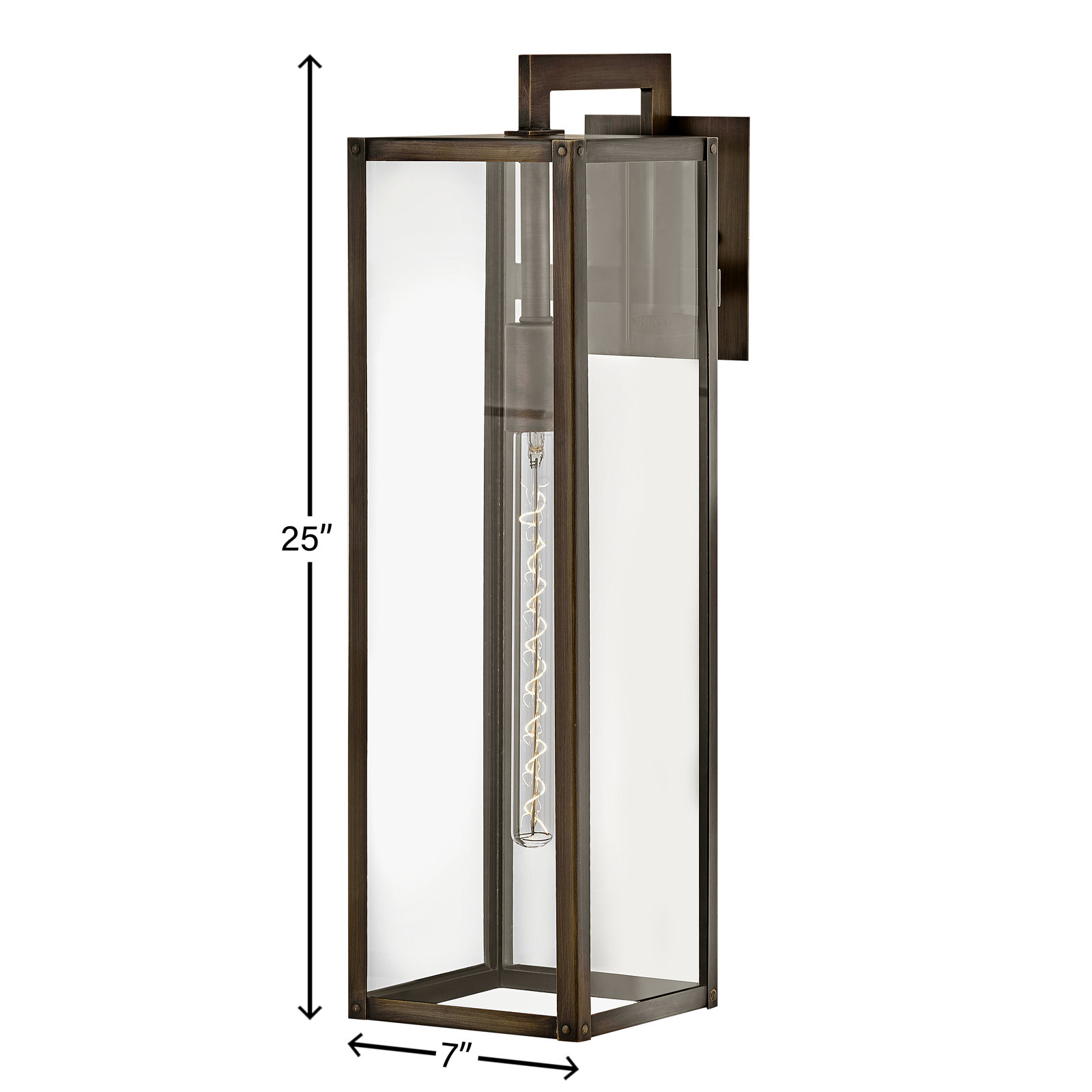 Caliana Single Light Outdoor Wall Light, Burnished Bronze, 25" H x 7" W x 10.5" D