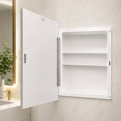 Armoire à pharmacie à porte simple sans cadre avec 2 tablettes fixes Adajah