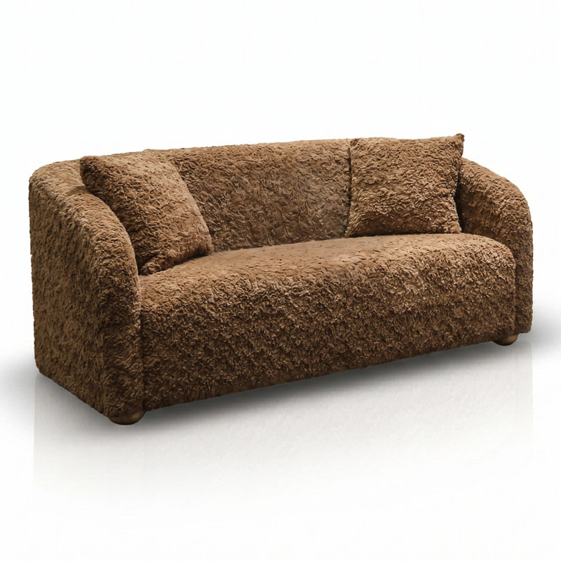 Causeuse courbée avec coussin décoratif Antorion, Brown