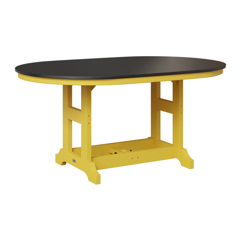 Table de salle à manger Berlin Classic, Jaune soleil levant, Noir martelé