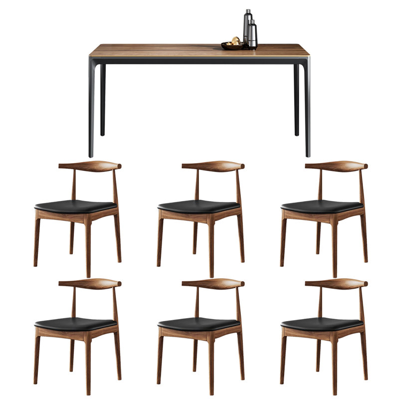 Table de salle à manger en bois massif, H 29,53 po x L 59,06 po x l 31,5 po