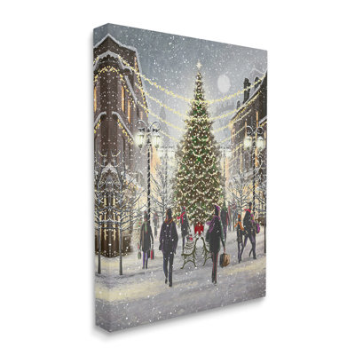 Art urbain sur toile, "Town Town Christmas Tree" par Pip Wilson