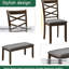 Spacieuse table de salle à manger rectangulaire en noyer pour la cuisine et les espaces, comprenant des coussins confortables et des pieds stables avec assise en bois massif, idéale pour les réunions de famille