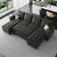 Shavera Velvet U-Shaped Sectional Couch Convertible Large Sofa Bed Sleeper With Storage Ottoman-897483178