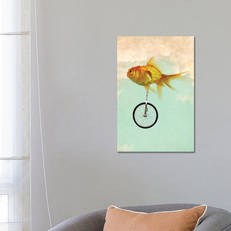 Unicycle Goldfish II by Vin Zzep - Print on Canvas, Wrapped Canvas, 66.04 cm H x 45.72 cm W x 3.175 cm D