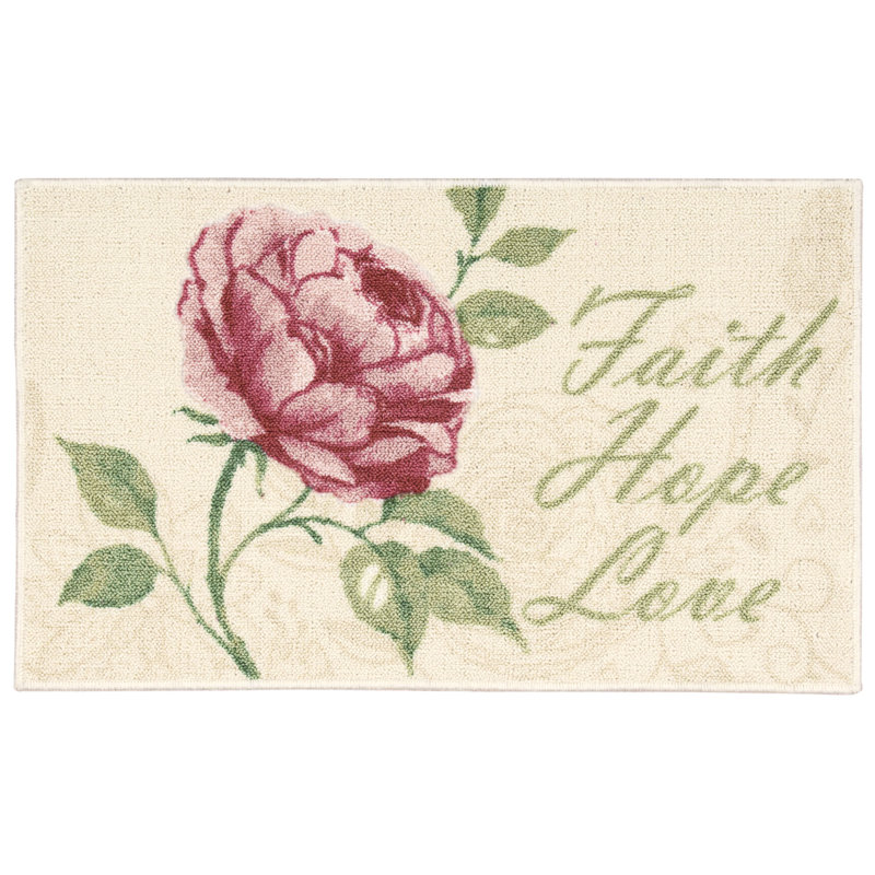 Daejha Non-Slip Floral Indoor Doormat