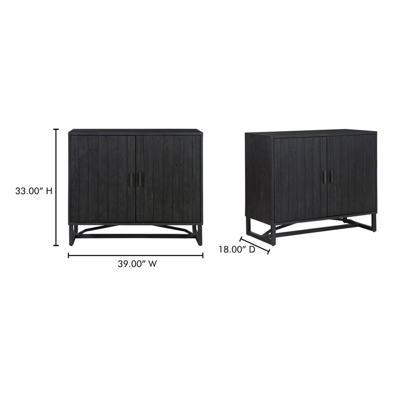 SIERRA 2 DOOR CABINET BLACK, Black