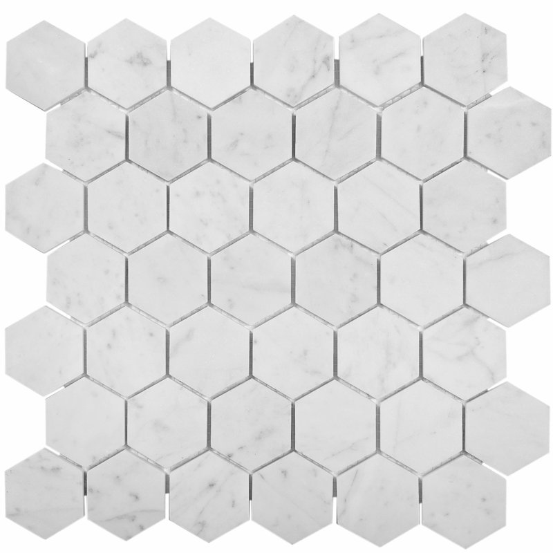 11.8" x 11.8" Natural Stone Honeycomb Mosaic Wall & Floor Tile, Gray