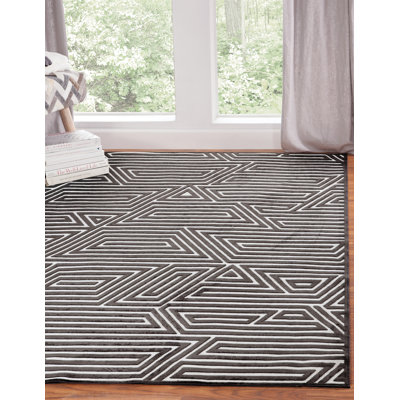 Tapis brun à motif géométrique Ayyoub
