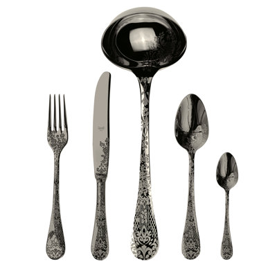 Casablanca Flatware Set - 49 Pieces - Black Gold