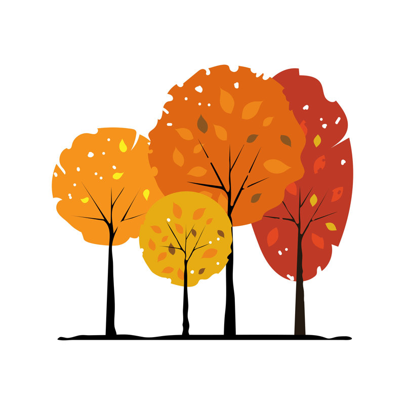«Group of Autumn Trees» par Elena Nefidova, impression sur toile tendue, H 12 po x l 12 po