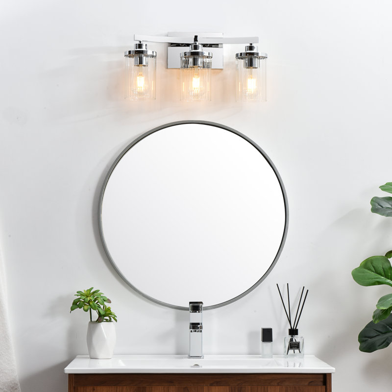 Éclairage pour meuble-lavabo à intensité variable Dariela, Chrome, H 10 po x l 18 po x P 18 po, 3 lumières