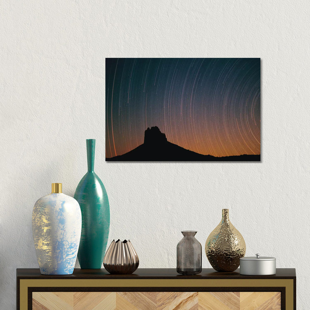 Startrails Over Shiprock In Four Corners Region, New Mexico von Tim Fitzharris - Gallery-Wrapped Canvas Giclée on Canvas