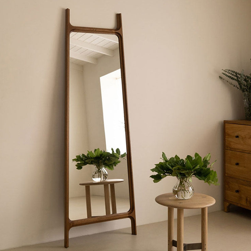 Miroirs pleine longueur trapézoïdaux en bois massif