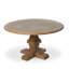 Round Solid Wood and Stone Pedestal Dining Table