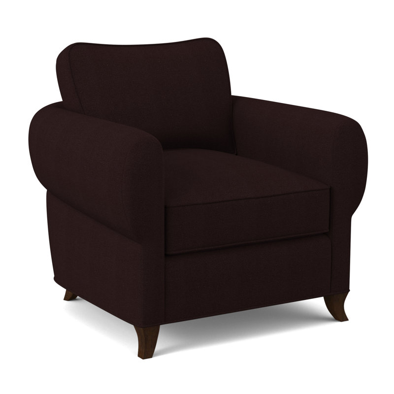 Fauteuil cocon, Noyer noir, Mélange de polyester acajou Margaret