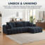 Canapé modulaire surdimensionné en L 108 po Chenille-2025250276