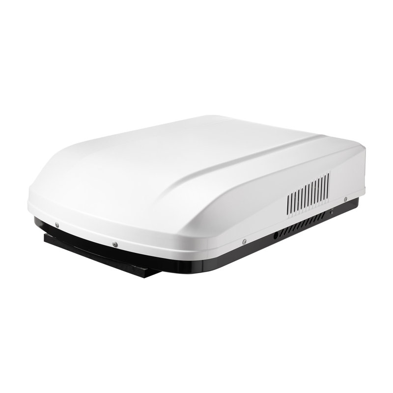 Climatiseur de véhicule récréatif, climatiseur de véhicule récréatif de 15 000 BTU, climatiseur de toit sans conduit 120 V avec pompe à chaleur et refroidissement, climatiseur à vitesse variable facile à installer avec bouton ADB et télécommande, blanc