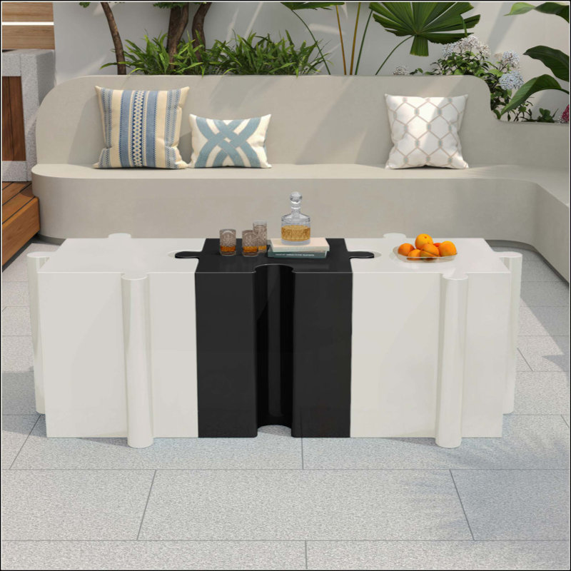 Ensemble de 3 tables de casse-têtes artistiques, tables d'appoint modulaires MGO avec emboîtement (2 convexes et 1 concave), capacité de 200 lb pour l'intérieur et l'extérieur